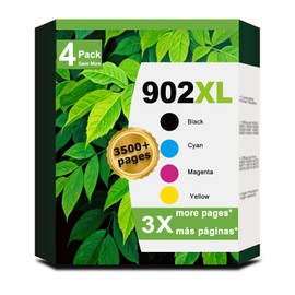 902XL Ink Cartridge Combo Pack Compatible for HP 6978 6968 Printer for HP 902 HP902 XL HP902XL to OfficeJet 6958 6970 6960 6975 6962 6950 6954 6951 6956 6961 6963 6964 Black Cyan Magenta Yellow