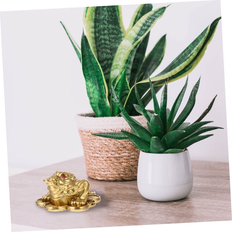 Levemolo Brass Craft Figurine Lucky Golden Toad Wealth Toad Decoration