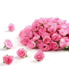 SITUMEIZI 100 Pcs 1.3 inches Mini Pink Rose Head Pink Flowers Artificial Pink Roses for Home Wedding Bouquet Flower Wall Garden DIY Party Birthday Decor