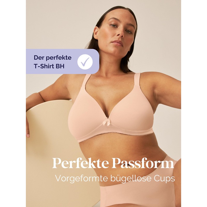 Naturana® Women’s Bra without Underwire (Cup A–D), 100% Padded Straps,