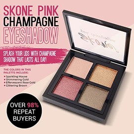 Sombra de ojos de champaña rosa con fórmula Skone Cosmetics Luxe para favorecer de forma universal, tonos brillantes de hermosos tonos de champaña