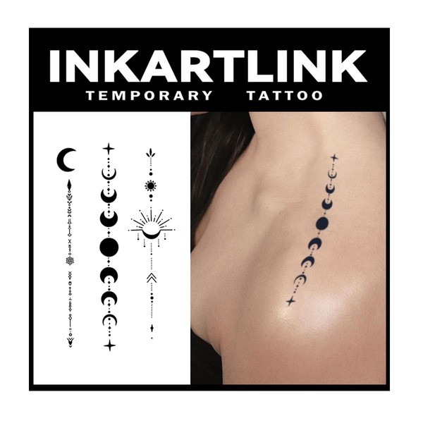 INKARTLINK 2 Weeks Cellular Colored Jagua Tattoo Stickers, Set of