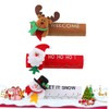 KOMBIUDA 3pcs Christmas Fabric Refrigerator Handle Covers Santa Snowman Elk