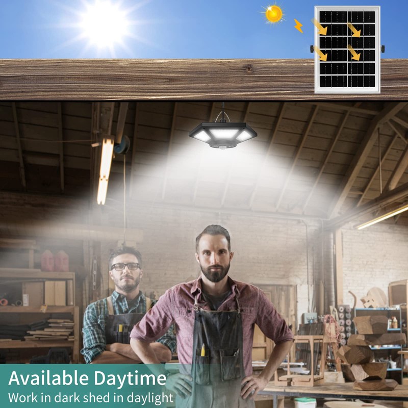 AEQ Solar Shed Light Solar Pendant Light Indoor Outdoor Work