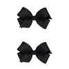 Wee Ones Girls 2 Pack Grosgrain Hair Bows with Plain