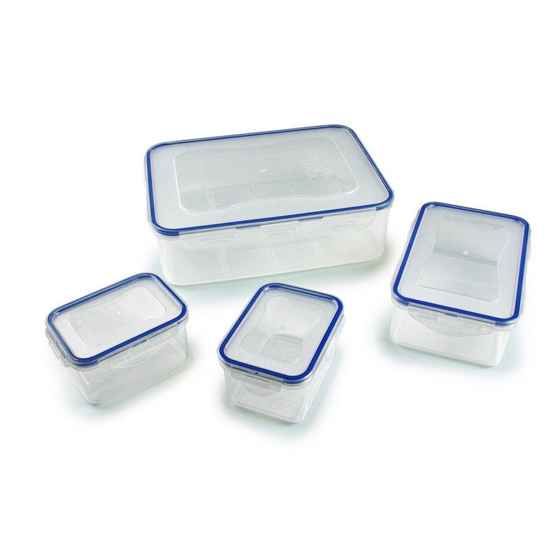 4pce container set - Rectangular 3.9lt with Freshness Tray/ 1.0lt/