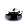 Grace Teaware Raven Black Fine Porcelain Tea Cup and Saucer