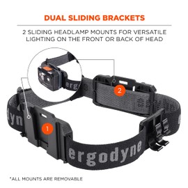 Ergodyne Skullerz 8980 Universal Headlamp Strap for Ergodyne Removable Headlamps, Adjustable Nylon Headband Strap