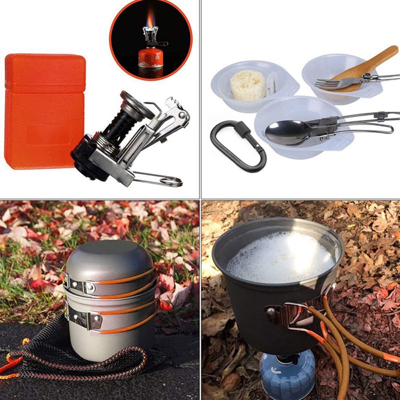Camping Hiking Cookware Set Outdoor Portable Picnic Cookware Kit Alumina