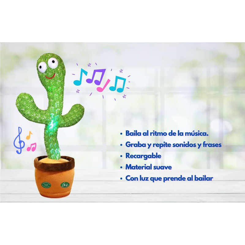 DOSYU Juguete Cactus Bailarín Repite Sonidos y Frases Recargable