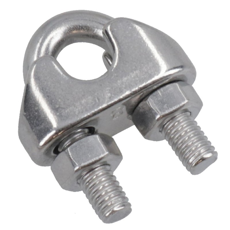 8mm Wire Rope/Cable Grip/Clamp Stainless Steel 316 Marine Grade 5