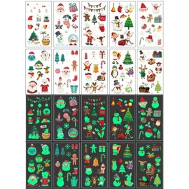 20 types of Christmas glow-in-the-dark tattoo stickers Santa party event Christmas tattoo face painting henna - 10 types of YS type / 크리스마스 야광 타투스티커 20종 산타 파티 이벤트 성탄절 타투 페이스페인팅 헤나 - YS타입 10종