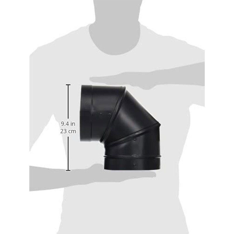 DuraVent DuraBlack 6 Inch 24 Gauge 430 Stainless Steel Easy