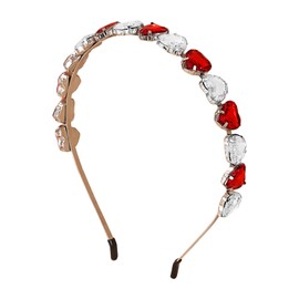 WRBAJIS Valentines Headband Rhinestone Heart Hair Bands Crystal Heart Headbands for Women Girls Valentines Day Hair Accessories