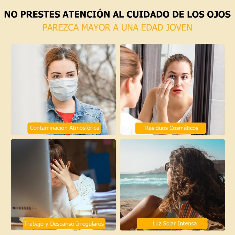 Parches para Ojos 24k Oro, 60 Pares Ojeras Patches Hidrogel