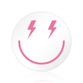 DARENYI Pink Preppy Room Decor for Teen Girls, 12 inch Smile Face Mirror Round Preppy Mirror Smiling Face Mirror Acrylic Mirror Tile Wall Mounted Mirror Circle Aesthetic Mirror for Bathroom Bedroom