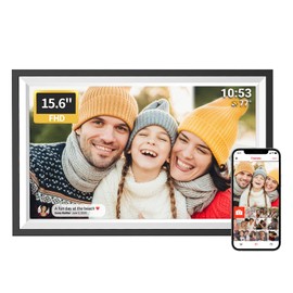 VNEIMQN Digital Picture Frame, 15.6" Touchscreen, WiFi Digital Photo Frame,1920 * 1080 IPS FHD, Slideshow, 32GB Storage, Rotating, Instant Share Photos Videos via Frameo App, Gift for Friends Family