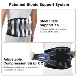 Back Support Belt,Back Brace,Lower Back Support for Men and Women,Lumbar Support Belt for Sciatica Scoliosis Posture Tummy Control (M)
