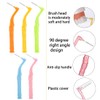 50pcs Interdental Brushes, 5 Sizes Angled Head Tooth Picks Dental