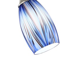 karyfine Dark Blue Glass Mini Pendant Lights for Kitchen Island 3Pack Blown Art Glass Pendant Lighting Shade Hanging Pendant Lights with Brushed Nickel Finish for Kitchen Over Sink,Dining Room