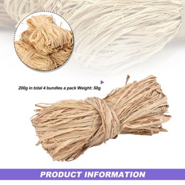 Raffia Raffia Ribbon 200 g Natural Raffia Yarn Raffia Ribbon for Crocheting Brown Tie Raffia for Crafts Floristry Straw Decoration for Garden