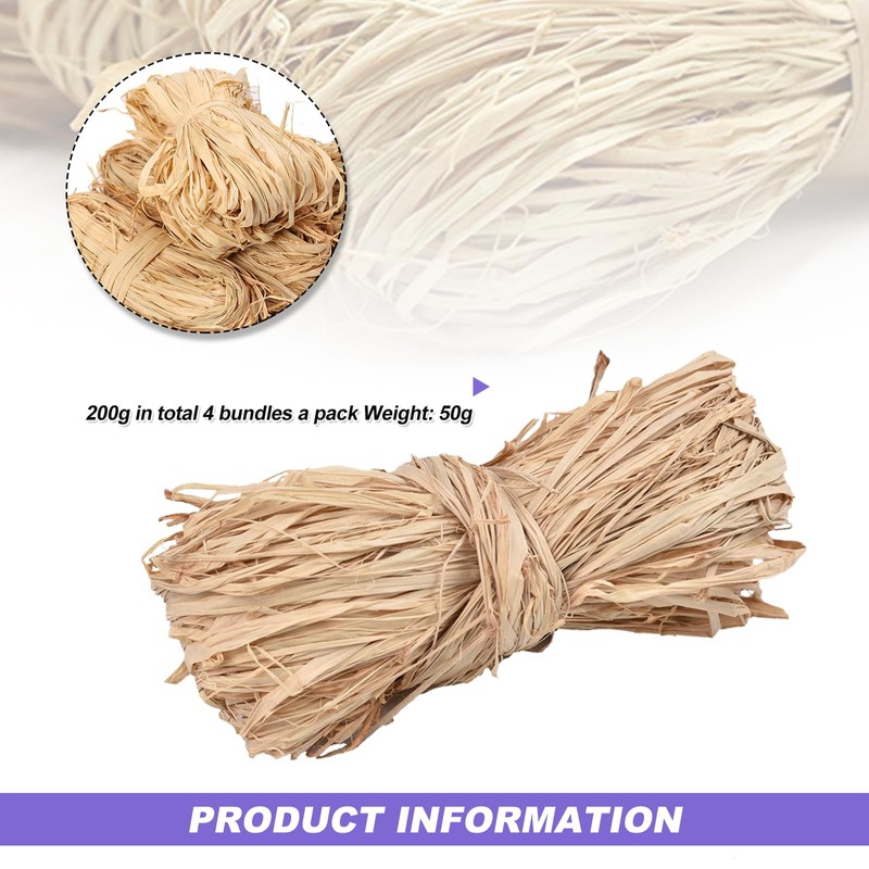 Raffia Raffia Ribbon 200 g Natural Raffia Yarn Raffia Ribbon