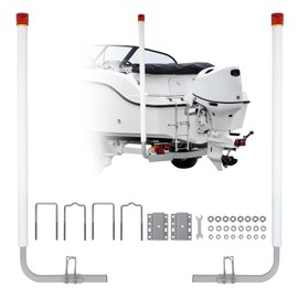 MERXENG 60" Adjustable Boat Trailer Guide Poles with Rustproof Galvanized Steel, Flexible Installation, PVC Pipe Protection, and 62" Height for Easy Loading of Jet Skis, Fishing Boats, and Sailboats