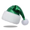 JKSVE Sequin Santa Hat for Adults Christmas, Sparkly New Year Party Hat with Glitter, Holiday Headwear Costume Accessories-Green