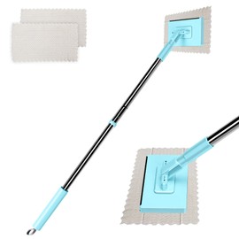 Mini Sweeper Mop, 40”H, 360° Rotating Mini Mop with Squeegee, Flat Dust Mops for Wall,Bathroom, Windows, Mirror,Corners,Mess-Free Cloth Change