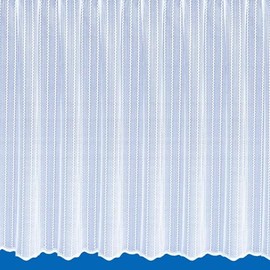 Tangiers Vertical Zig-zag Net Curtain with Scallop Bottom - Sold By The Metre (Drop: 205cm (81"))