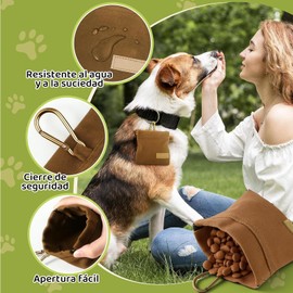 Juego de 2 Bolsas, Bolsa de Golosinas para Perros, Silbato para Perros 3 Piezas, Bolsas de Premios para Perros, Diseño Manos Libres con Hebilla Metálica, Ideal para Adiestramiento
