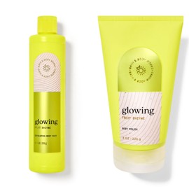 Bath and Body Glowing With Fruit Enzymes Body Polish 8 oz/226 g & exfoliating Body Wash 11.03 fl oz Fragrance notes: zesty, bright salty citrus.