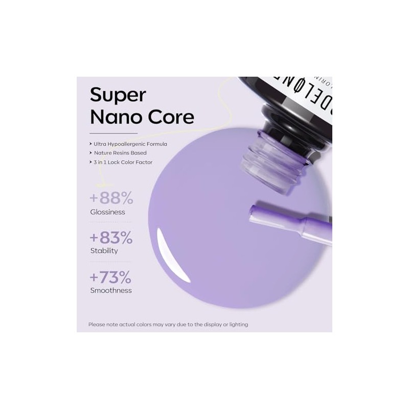 modelones- Esmalte de uñas en gel morado, 15 ml, esmalte