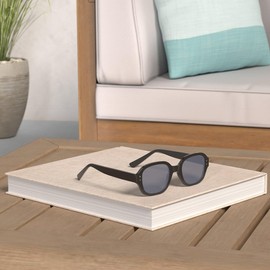 SOJOS Sunglasses for Women, Rectangle Vintage Sun Glasses with Square Frame, Black Frame/Grey Lens for Outdoor Travel, SJ2218 (Black)