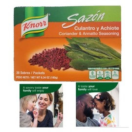 Knorr Seasoning Coriander & Annatto Sazon Vulantro y achiote 32 Packs.