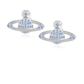 Saturn Planet Stud Earrings for Women Aesthetic Cubic Zircon Rhinestone Planet Earrings Dainty Crystal Earrings (Blue Saturn Earrings)