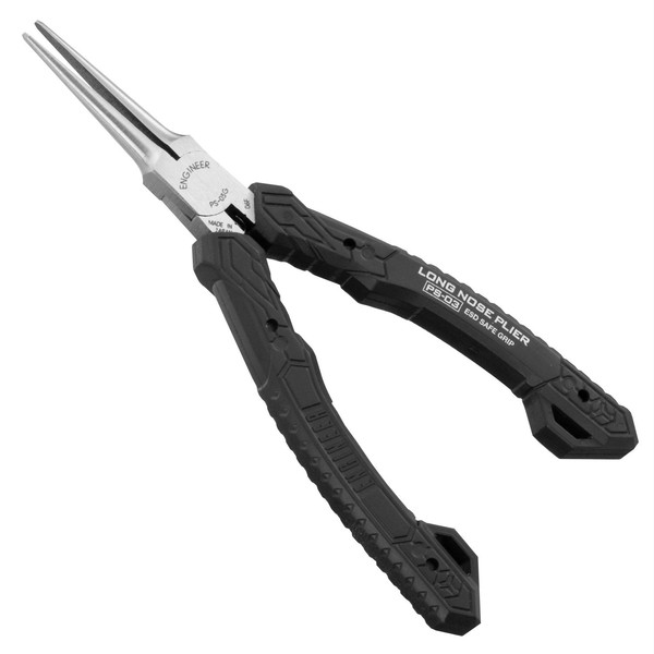 ENGINEER PS-03 Miniature Needle Long Nose Pliers 141mm, Precise Jaws with no serration inside, Made in Japan