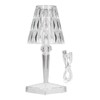 LED Crystal Table Light USB Charging Transparent Prism Dimmable Desk