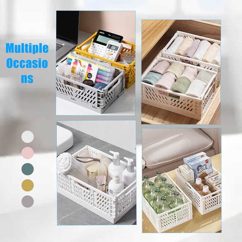 Pack of 5 Mini Baskets, Mini Plastic Baskets, Folding Basket,
