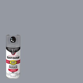 Rust-Oleum 384760-6PK Stops Rust Custom Spray 5-in-1 Automotive Primer Spray, 12 oz, Flat Light Gray, 6 Pack