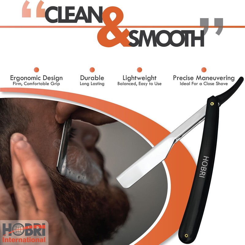 Professional Barber Straight Edge Razor with 10 Blades Men's Manual