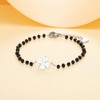 Dtja Clover Ball Beads Bracelet for Women Stainless Steel Luck