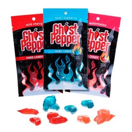 Ghost Pepper Hard Candy (3-Pack) - Watermelon, Blue Raspberry, and Cherry