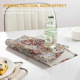 ZSYTZL Placemats Set of 4 Washable Durable Table Placemats for Dining Table Mat,Boho Pattern Kitchen Table Mats Decor Place Mats for Kitchen/Dining/Party/Outdoor-Beige Orange