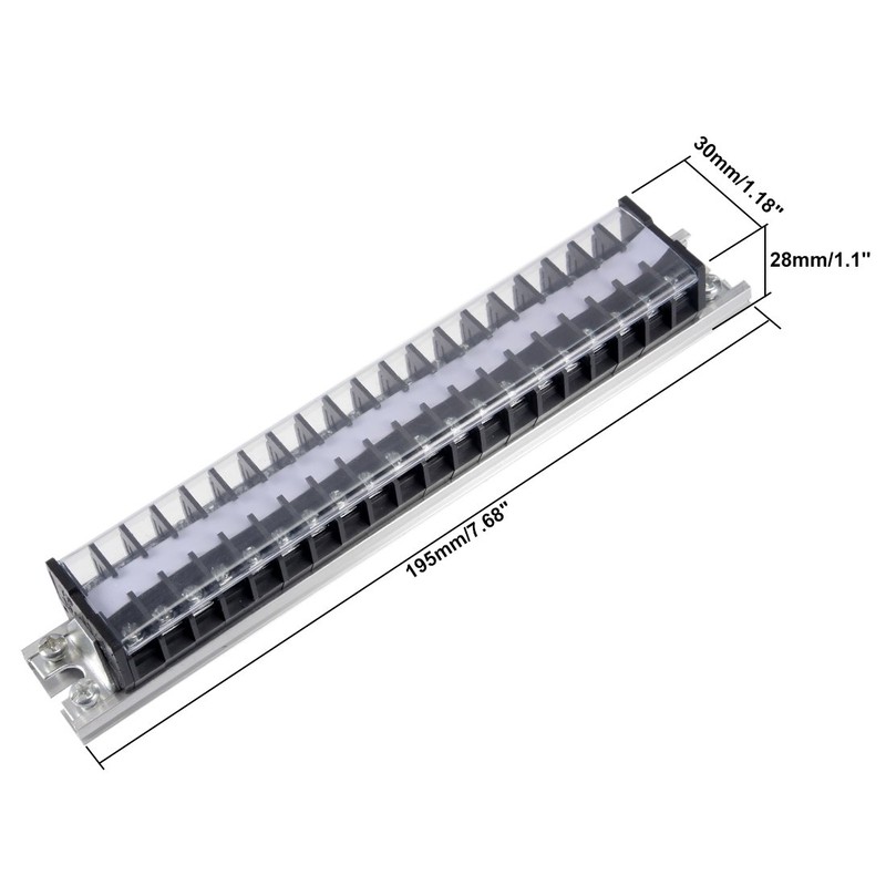 uxcell Barrier Terminal Strip Block 660V 15A Dual Rows 20P