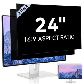 [2 Pack] 24 Inch Computer Privacy Screen for 16:9 Aspect Ratio Widescreen Monitor, Eye Protection Anti Glare Blue Light Computer Monitor Privacy Filter, Removable Anti-Scratch 24in Protector Film