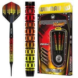 WINMAU Firestorm Flame 18 Gram Barrel / 20 Gram Full Weight Professional Tungsten Darts Set with Flights and Stems (Shafts)