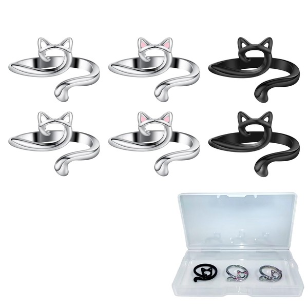 Pack of 6 Crochet Rings for Crochet, Adjustable Knitting Loop