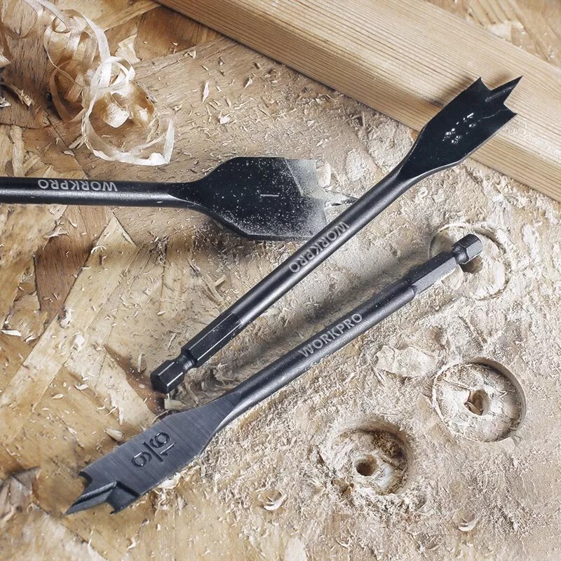 WORKPRO 10-Piece Pro Spade Drill Bit Set- Black Coating, Premium