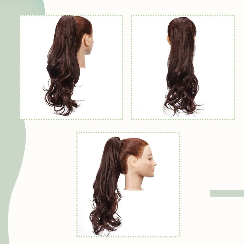 Claw On Ponytail Extension Matte Material 18 Inch/45cm Curly Wavy